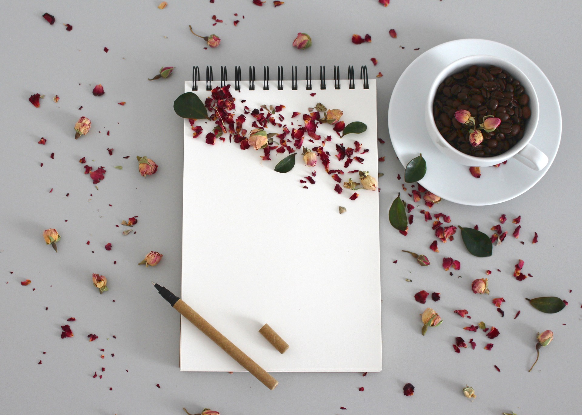 A notebook and pen