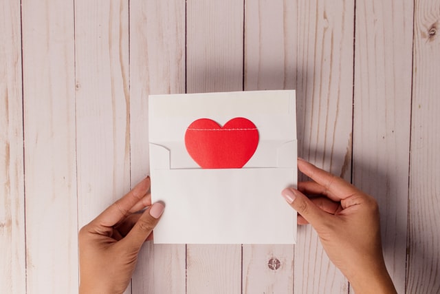 A heart on a piece of paper